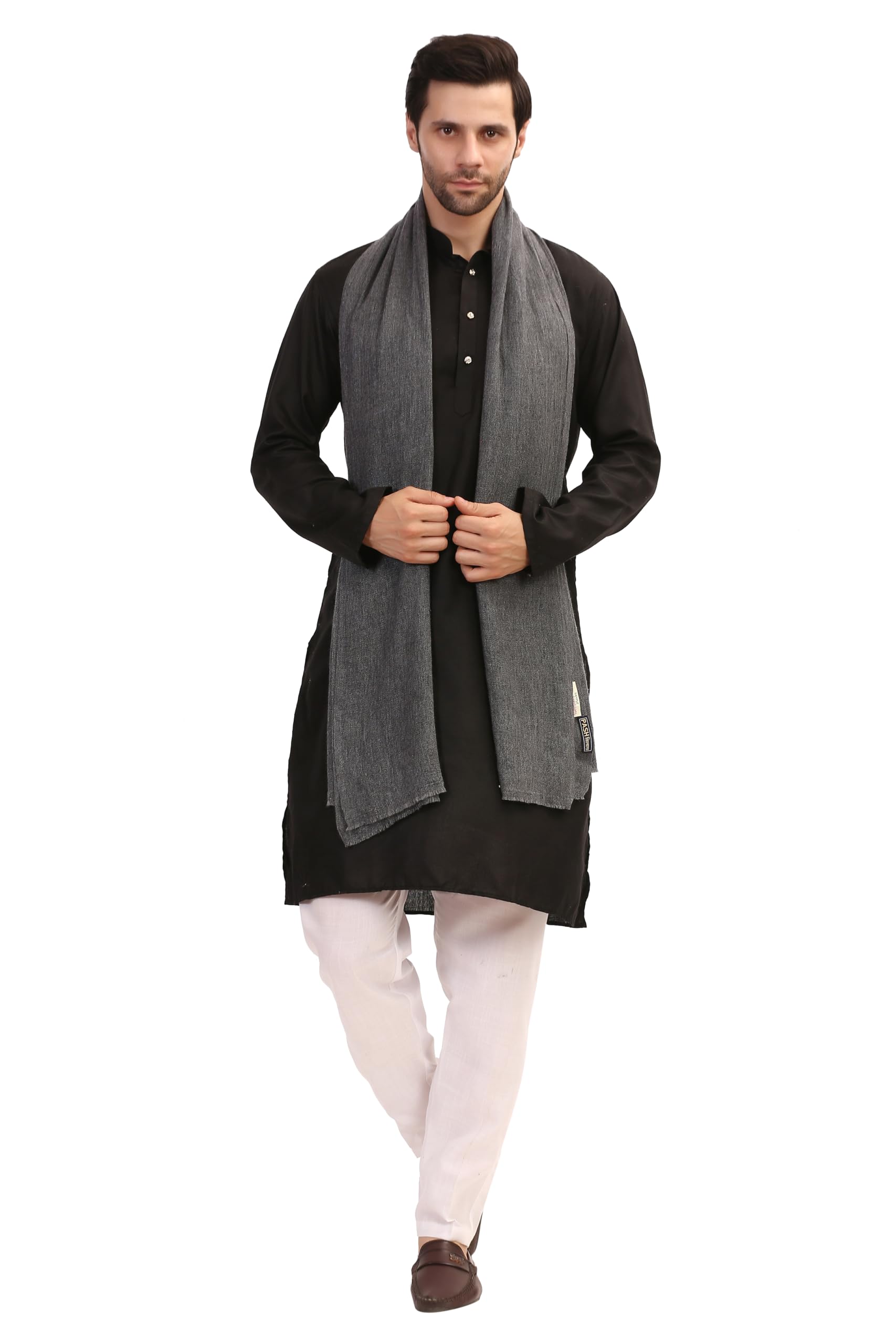 Pash VilasUnisex Solid Cashmere Fine Wool Scarf Extra Soft Warm Lightweight