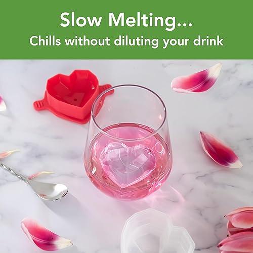 Miniatura 10 de Tovolo Moldes de hielo de diamante facetado, juego de 2 moldes grandes de diamante de hielo, ideal para whisky, cócteles y cualquier bebida fría,