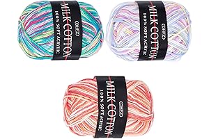 426 Yard 3 Colors 3-Ply Ice Yarns Picasso Rainbow Acrylic Yarn