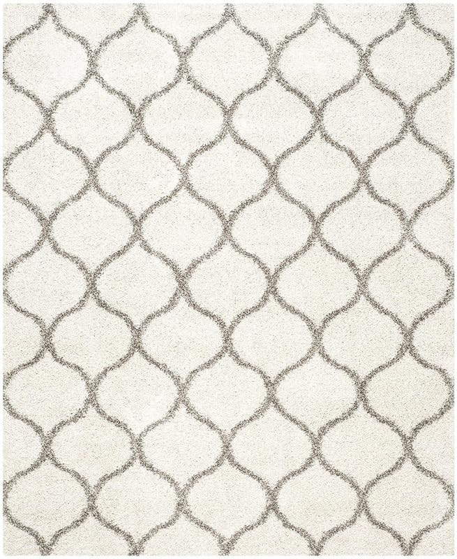 Image of Shaggy Area Rug for Living Room and Bedroom 12X15 FT Soft Plush Floor Carpet with Fluffy Texture, Modern Decorative Rug,Bedside and Indoor Spaces,Ivory-Grey-MORACCAN