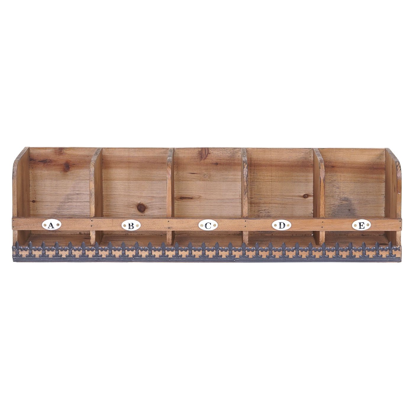 Berlinlodge Wandregal HxBxT 71x18x16cm Tanne Holz massiv Vintage Shabby-Look Hängeregal Regal schwebend Küche Wohnzimmer Schlafzimmer Flur Deko Büro einfache Montage modern