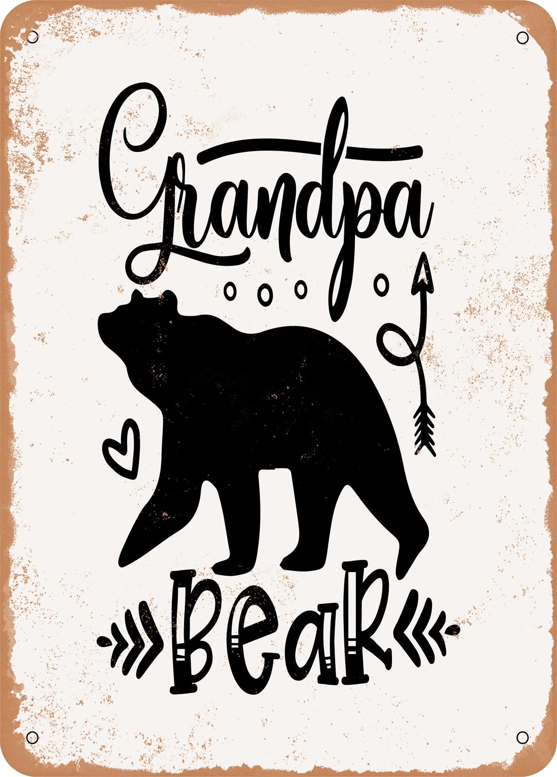 Metal Sign - Grandpa Bear - 2 - Vintage Look home decor