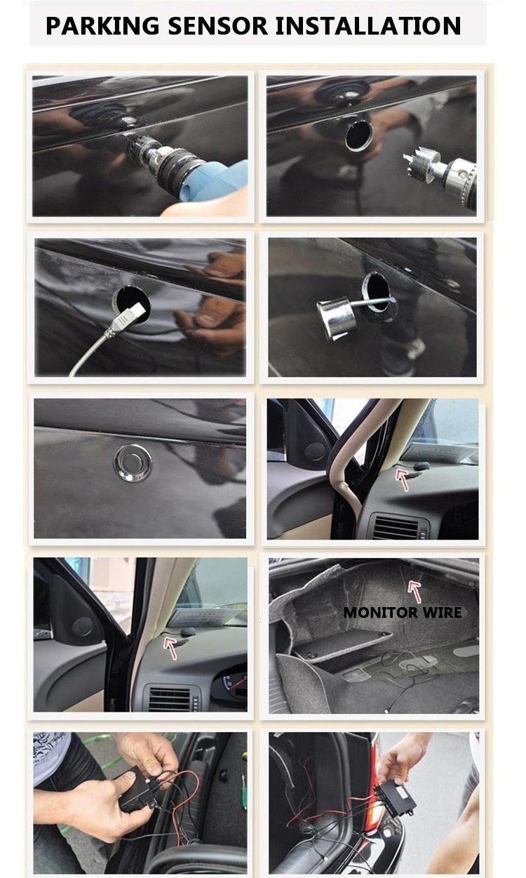 Coche Alarma Pantalla LED con 6 Sensores de aparcamiento copia de seguridad de marcha atrás Radar sistema sonido de voz sistema de alarma de alerta