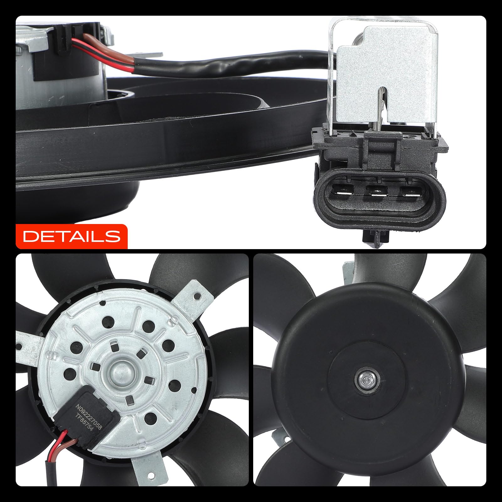 Frankberg Kühlerlüfter Ventilator Motorkühlung Kompatibel mit Astra H A04 1.2L 2005-2010 Astra H L48 1.6L-2.0L 2004-2014 Zafira B A05 1.6L-2.2L 2005-2015 Replace# 13147279