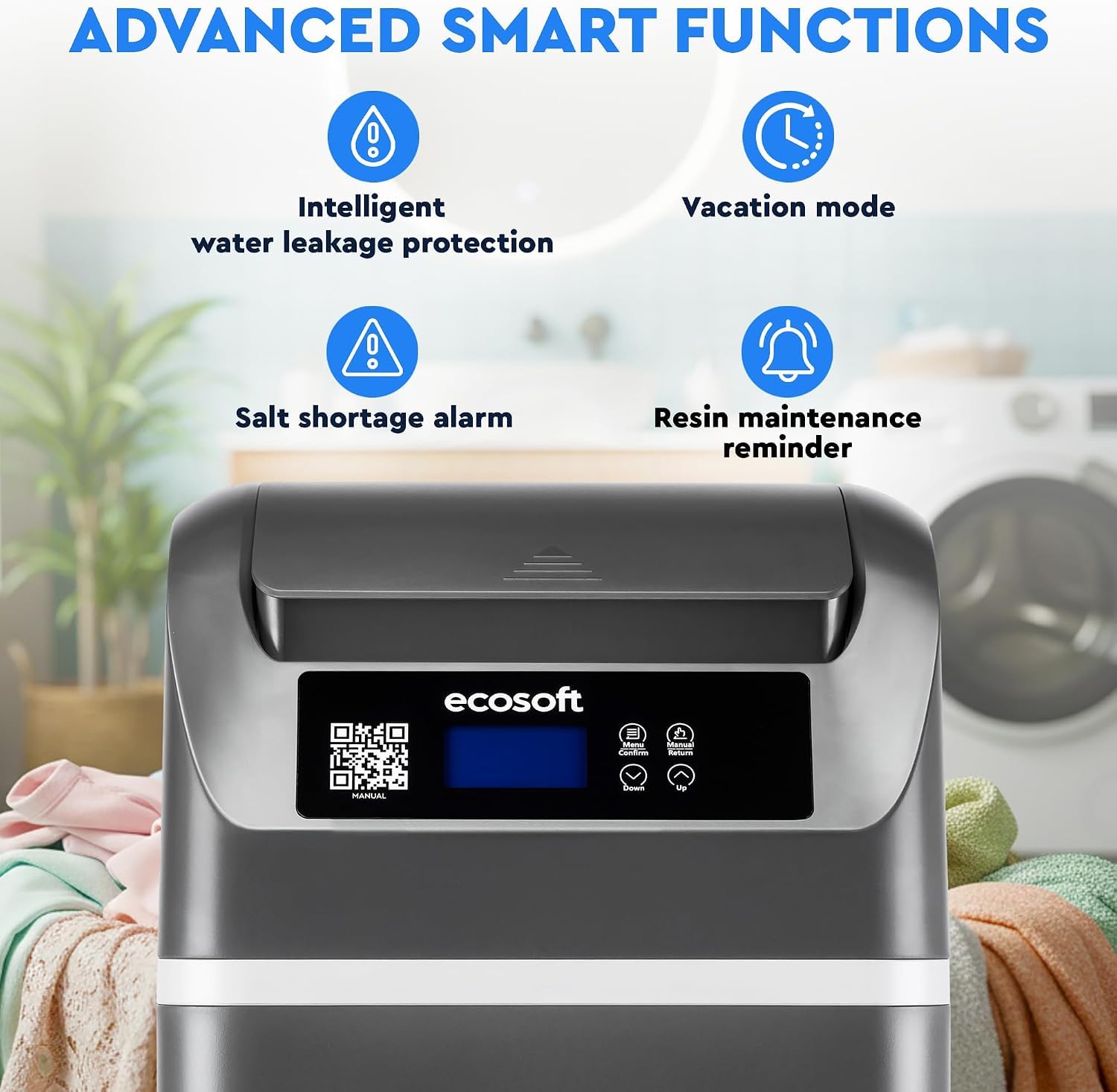 Ecosoft CUBE 100 kompaktowy kabinowy zmiękczacz wody do mieszkań z zaworem Smart