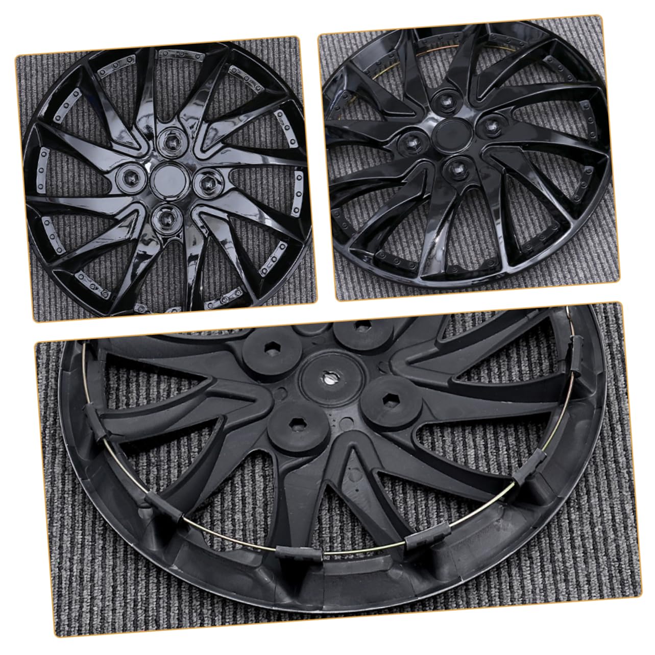 Copricerchio per Auto 14 Pollici in Plastica Nera Resistente All'usura 2 Pezzi Protezione Ruote, Stile Semplice e Moderno Adatto a Cerchi da Auto