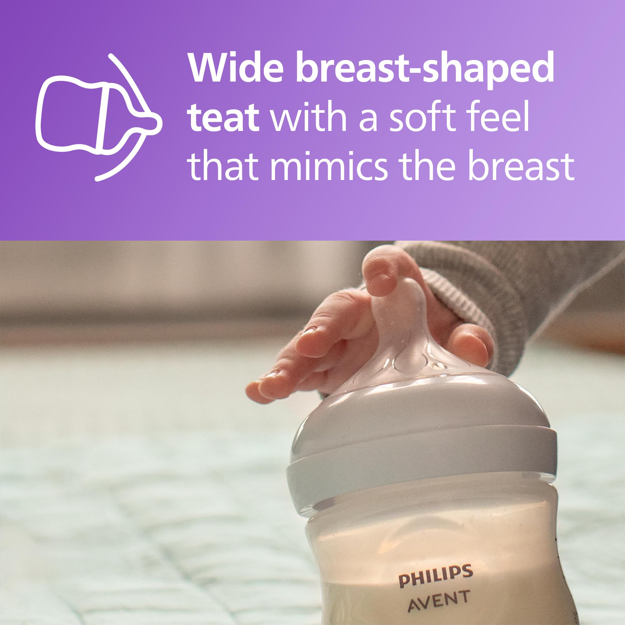 Philips Avent, Natural Response Baby Bottle 330 ml with Flow 4 (3 m+ Teat), SCY906/11, Transparent - Image 4