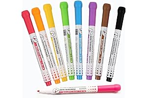 Cute Thin & Vivid Washable Whiteboard Markers for Smooth Writing and Easy Erasing