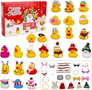Christmas Rubber Duck Advent Calendar 2023, Christmas Advent Calendar 2023 for Kids, 24 Days Countdown Calendar with Rubber Ducks Fun Toys for Boys, Girls, Kids and Toddlers, Christmas Party Favor Holiday Countdown Gifts