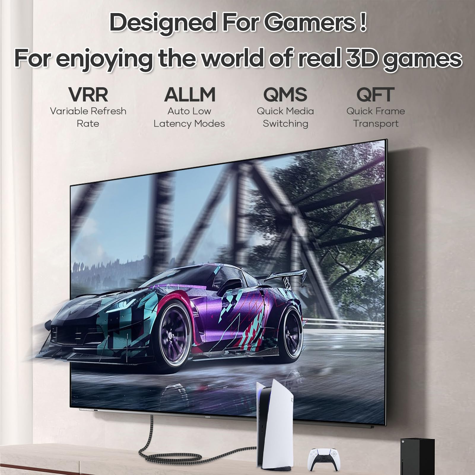 Cuszwee Cavo HDMI,Cavo HDMI 2.1 Ultra 48Gbps HighSpeed 8K@60Hz 4K@120Hz 7680P eARC HDCP 2.2&2.3 DTS:X Dynamic HDR Dolby Atmos Compatibile con HDTV,Xbox,Mac,PC,Laptop,Monitor,Proiettore,PS 5/4/3,2M