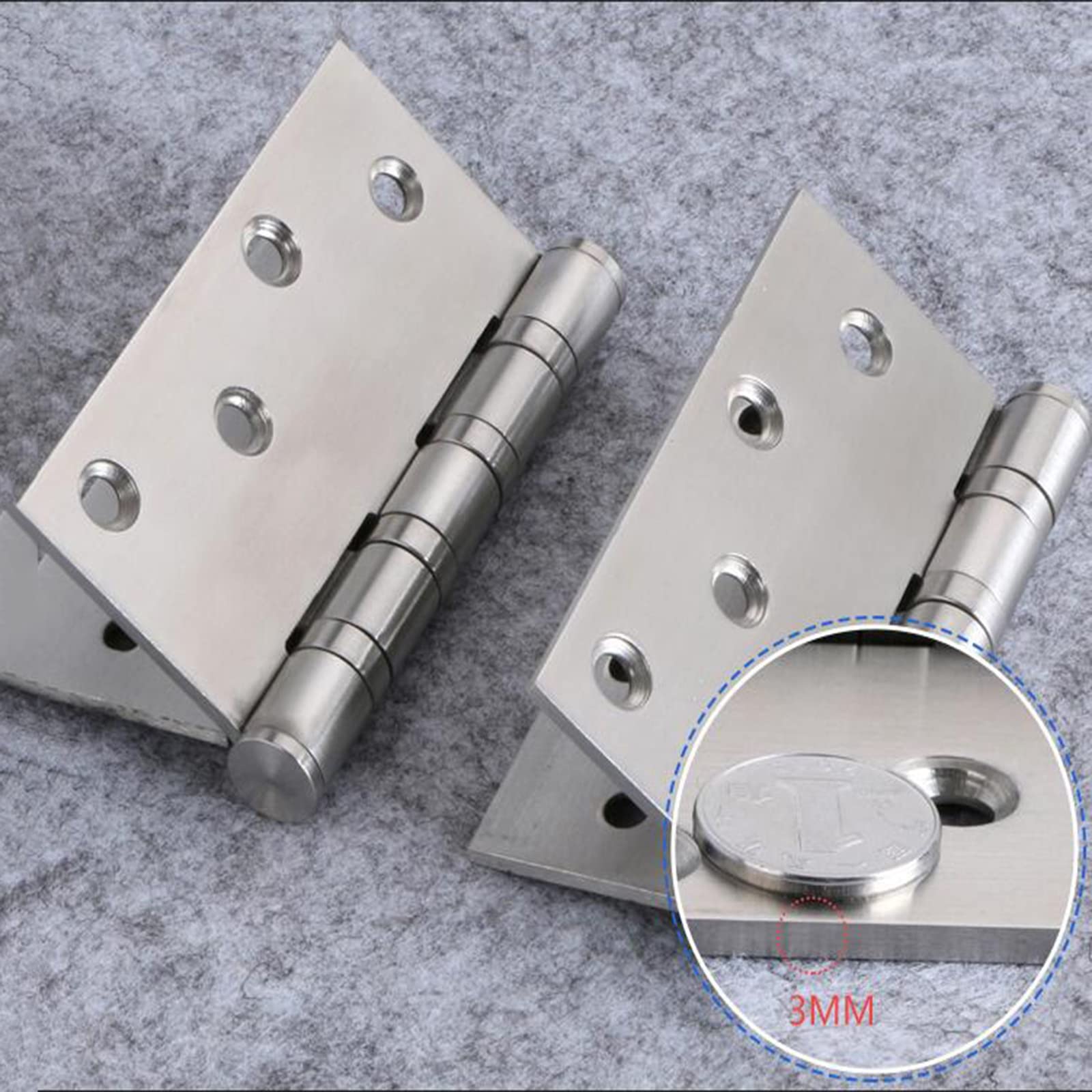 Zawias meblowy, 101 mm (4 cale) łożysko kulkowe Zawiasy składane ze stali nierdzewnej do mebli domowych Zawias do drzwi - 4 szt.