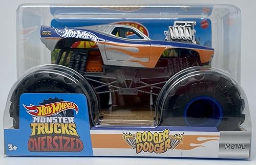 DieCast Hot Wheels 2022 Monster Trucks Rodger Dodger de gran tamaño, escala 1:24