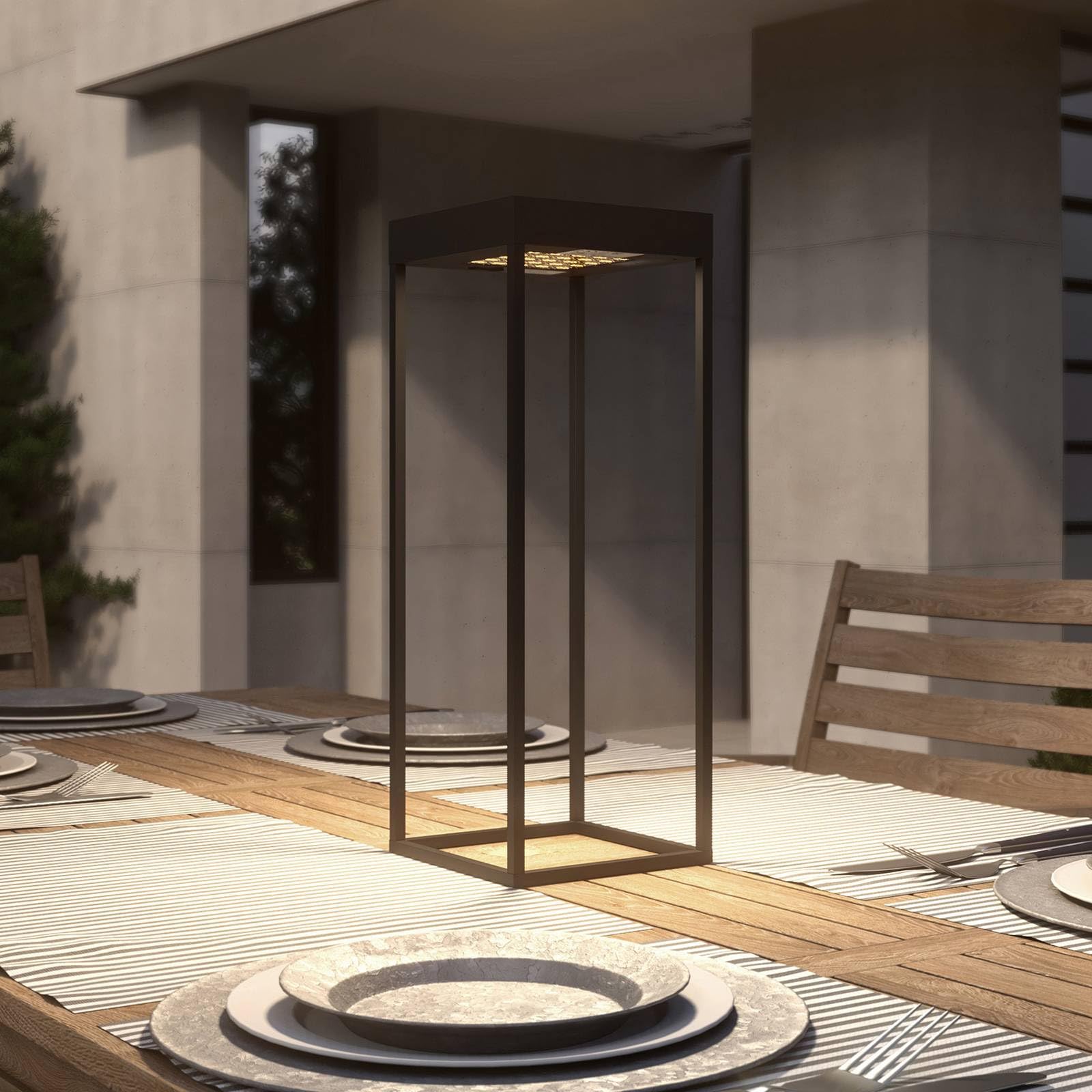 Lucande LED Solarleuchten Lynzy dimmbar (Modern) in Schwarz aus Aluminium (1 flammig,) - Solarlampe Solarleuchte Garten