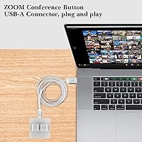 Vista 5 de Linkidea Botón de reunión de zoom USB para Windows, inicio/detener video, silenciar/desactivar el micrófono, compatible con la aplicación Zoom