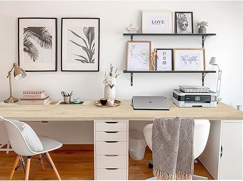 Miniatura 7 de Kaboon Mesa universal de 55 x 27.5 pulgadas, mesa sólida de melamina de una pieza, escritorio doble en L, para bricolaje, encimera para el hogar y