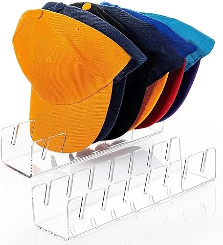 SGELMA Soporte para gorras de béisbol 2024, 2 unidades, organizador de sombreros de acrílico sin instalación para 14 gorras de béisbol, estantes disponible en Yaxa Peru