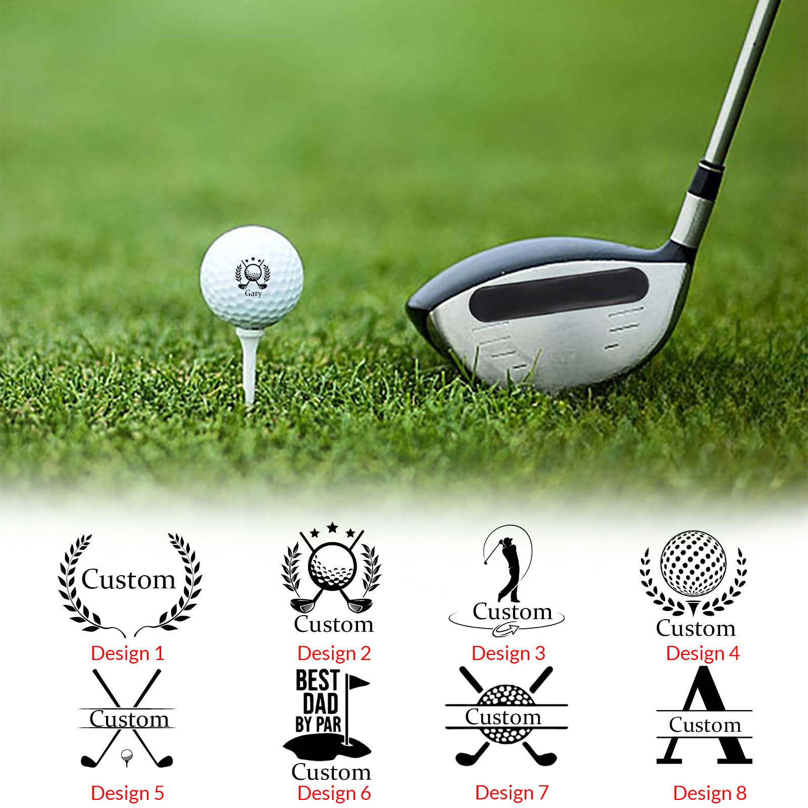 HJX Custom Golf Ball Stamp Personalized Self-Ink Golf Ball Stamper Customized Reusable Golf Ball Mark Gift for Golfers Dad Boyfriend Husband