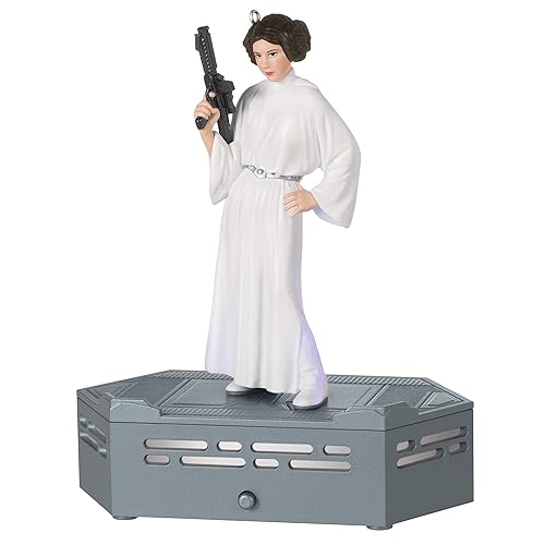 Hallmark Keepsake Plastic Christmas Ornament 2022, Star Wars: A New Hope Collection Princess Leia Organa, Light and Sound - Princess Leia Organa