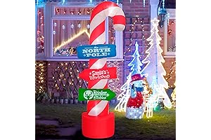 8ft Floating Candy Canes with Dazzling Lights: A Christmas Wonder