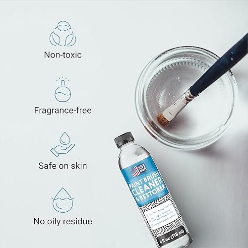 Miniatura 4 de Paquete de 2 Limpiador de pinceles y líquido restaurador  Limpiador de pinceles de pintura al óleo a base de agua  Limpiador de pinceles fabricado
