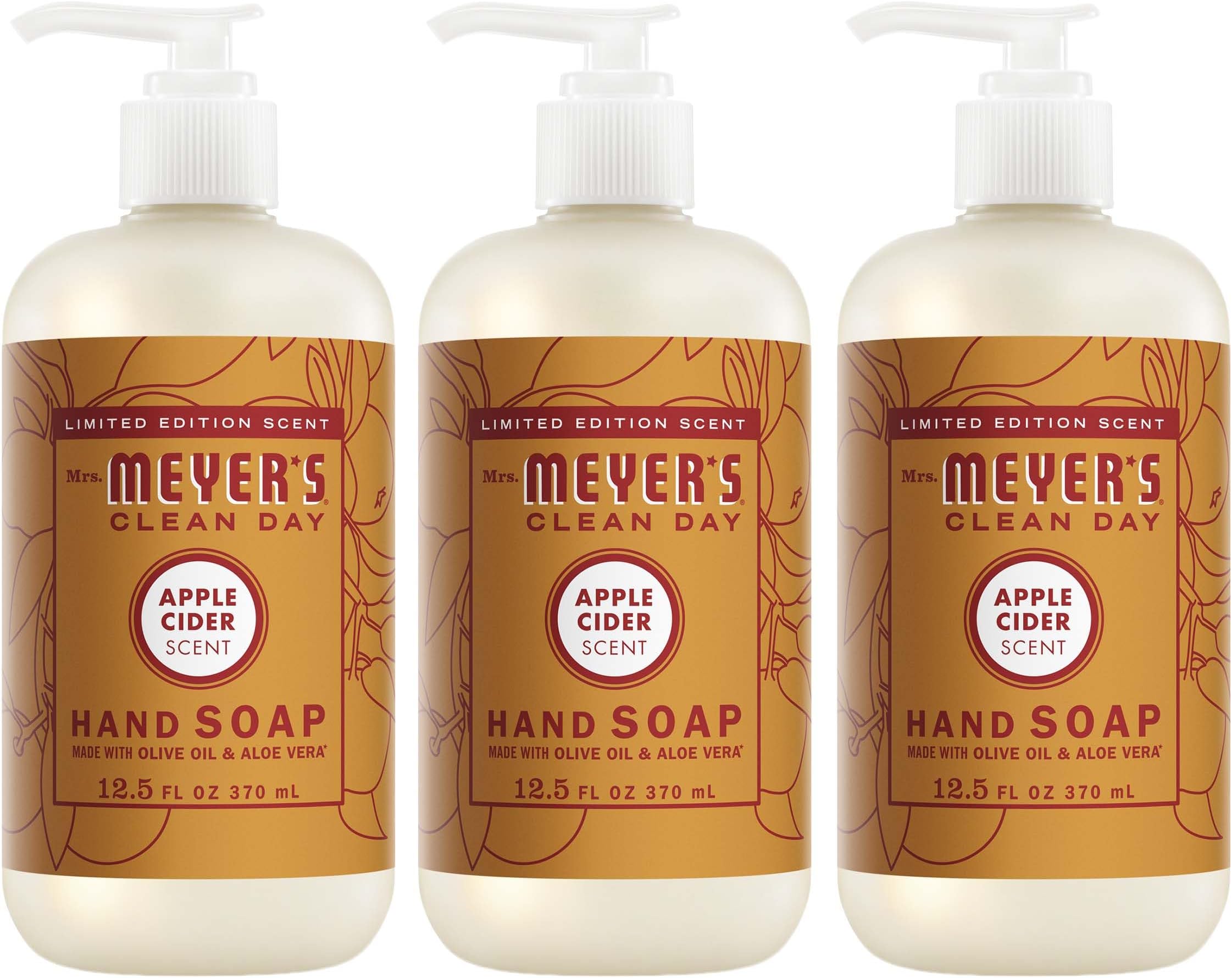 Hand Soap, Made with Essential Oils, Biodegradable Formula, Limited Edition Apple Cider, 12.5 oz - Pack of 3