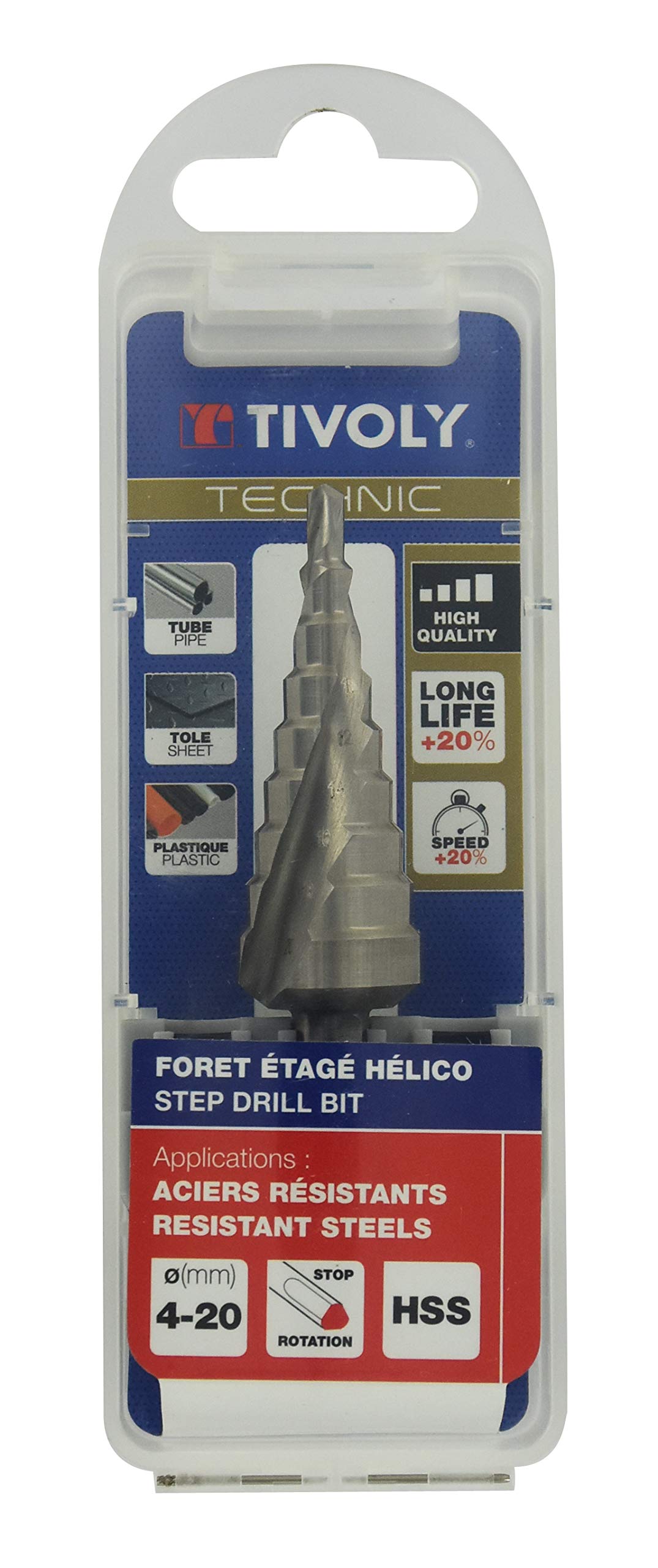 TIVOLY 11448520420 HSS Conical Step Drill Bit, Steel - Image 3