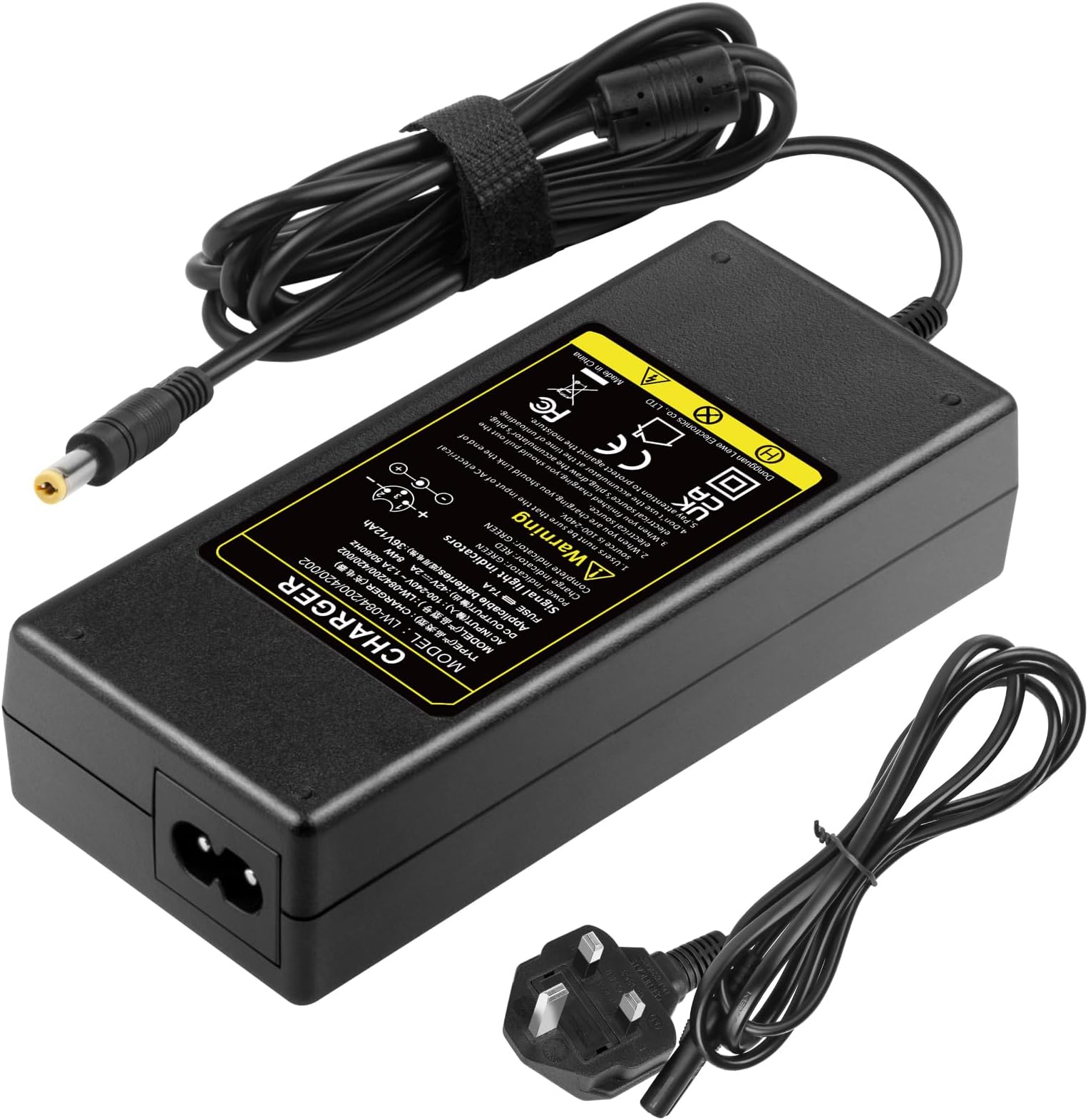 LabTEC 42V 36V 2A Electric Bike Battery Charger for 36V 2A 10S Li-on Battery E-bike Electric Scooter Power Supply DC 5.5mm x 2.1mm
