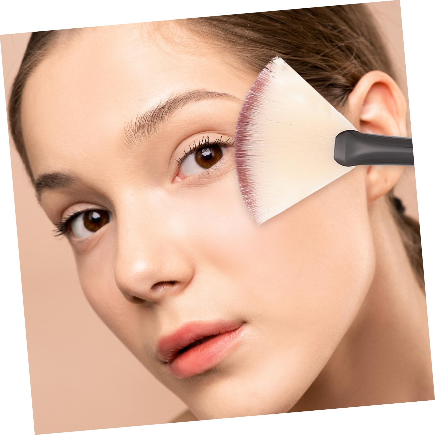 PLAFOPE Set Di 3 Pennelli Per Il Trucco A Forma Di Ventaglio Kit Di Pennelli Per Il Trucco Di Bellezza Strumento Di Bellezza Per Il Viso Pennello Applicatore Per - Durata Per 12 Pezzi * 3