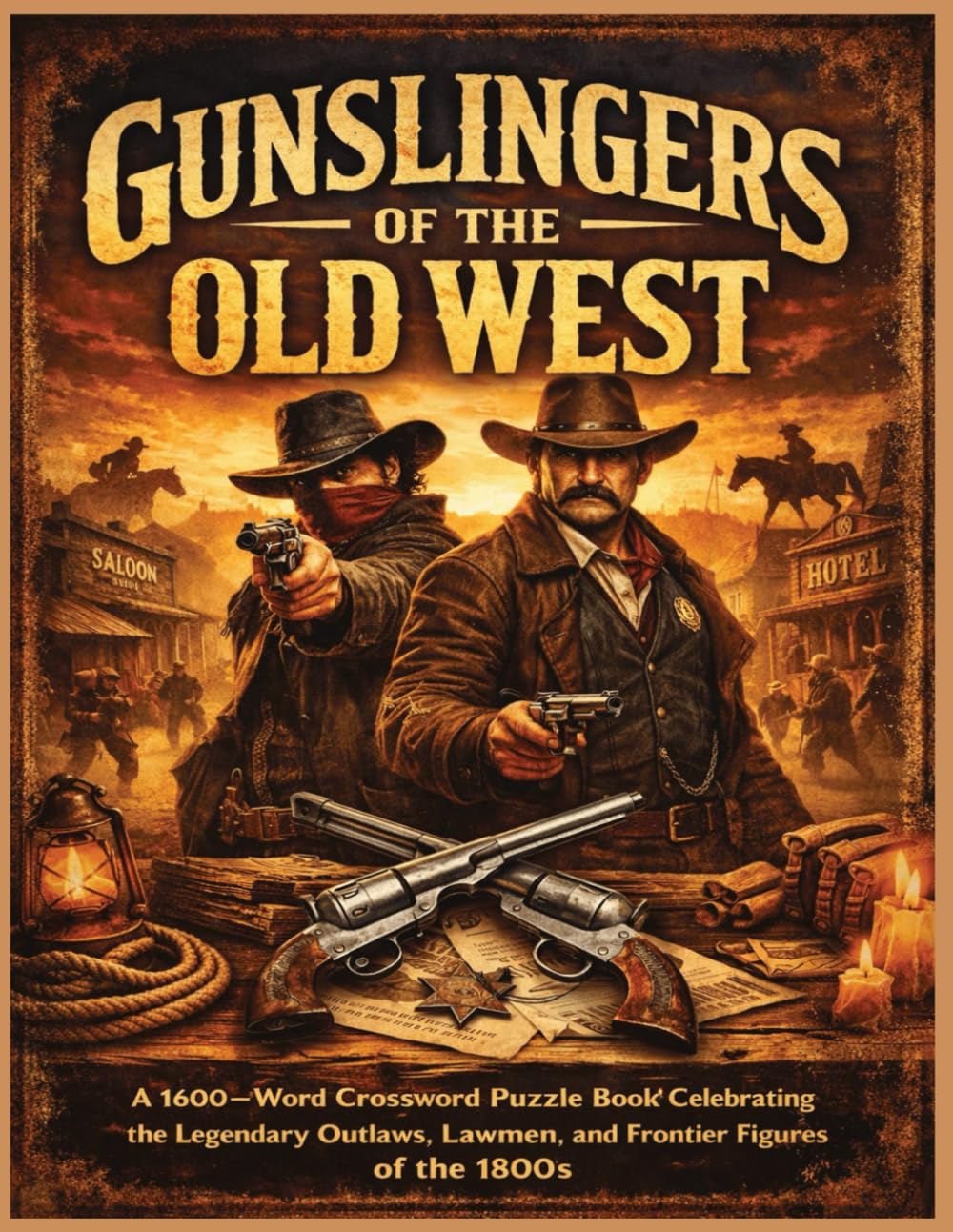 Gunslingers of the Old West: A 1600-Word Crossword Puzzle Book Celebrating the Legendary Outlaws, Lawmen, and Frontier Figures of the 1800s (Western Related Puzzles)