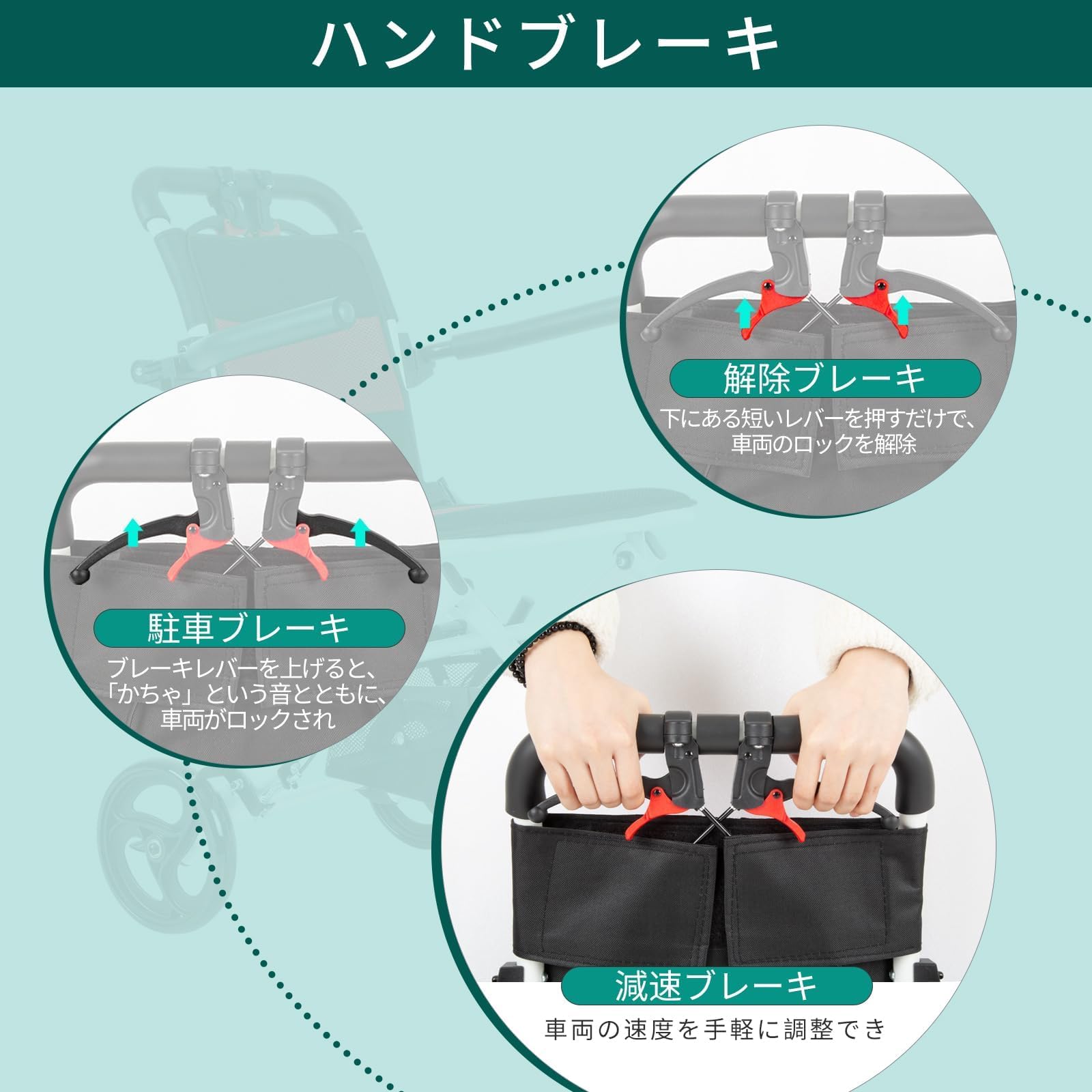Amazon | Hi-PIPI 車椅子 介助用 買い物カゴ付き 軽量 9.7kg