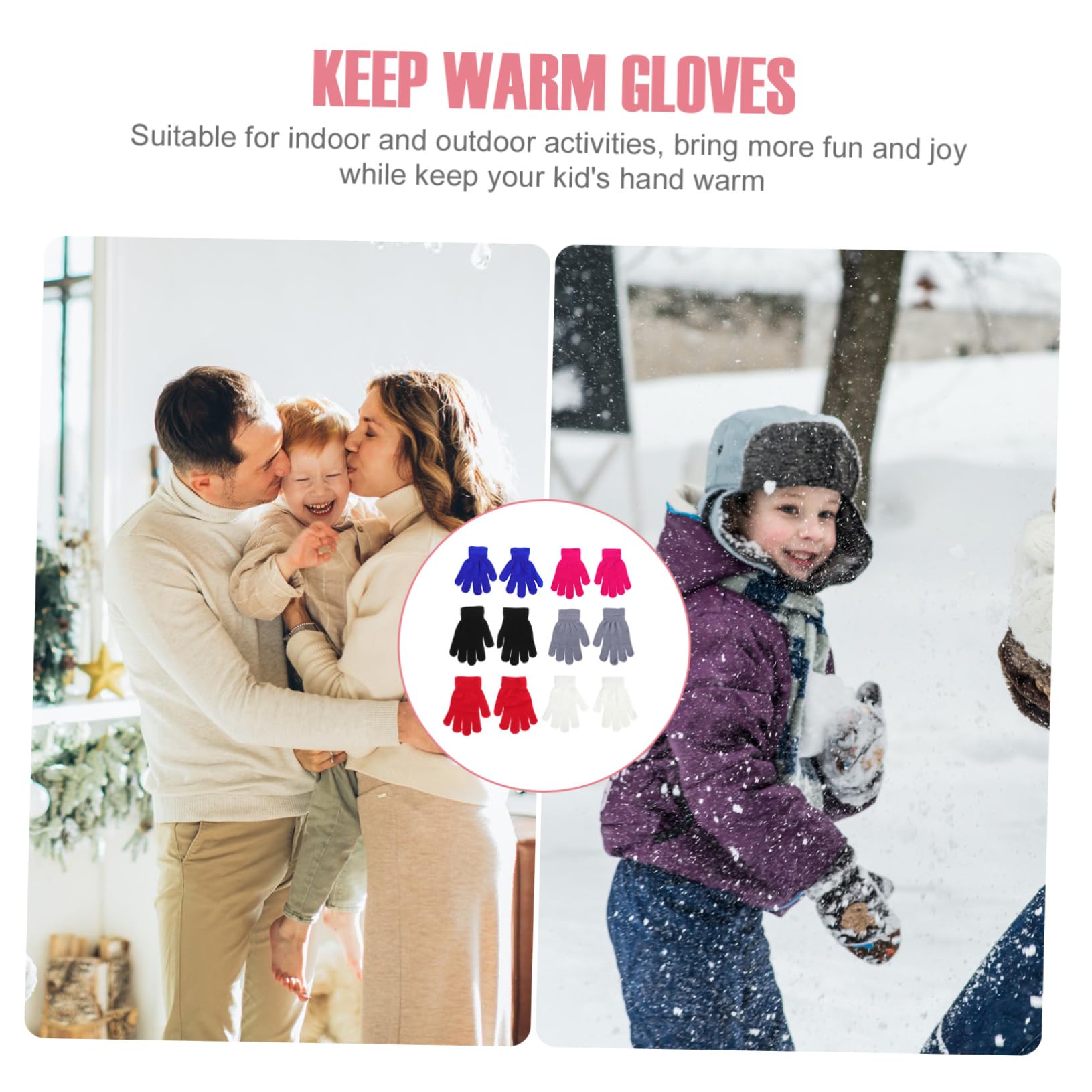 LIFKOME 48pares Guantes De Invierno Para Niño Niña Cálidos y Duraderos Diseño Para Actividades Al Aire Temporada Fría