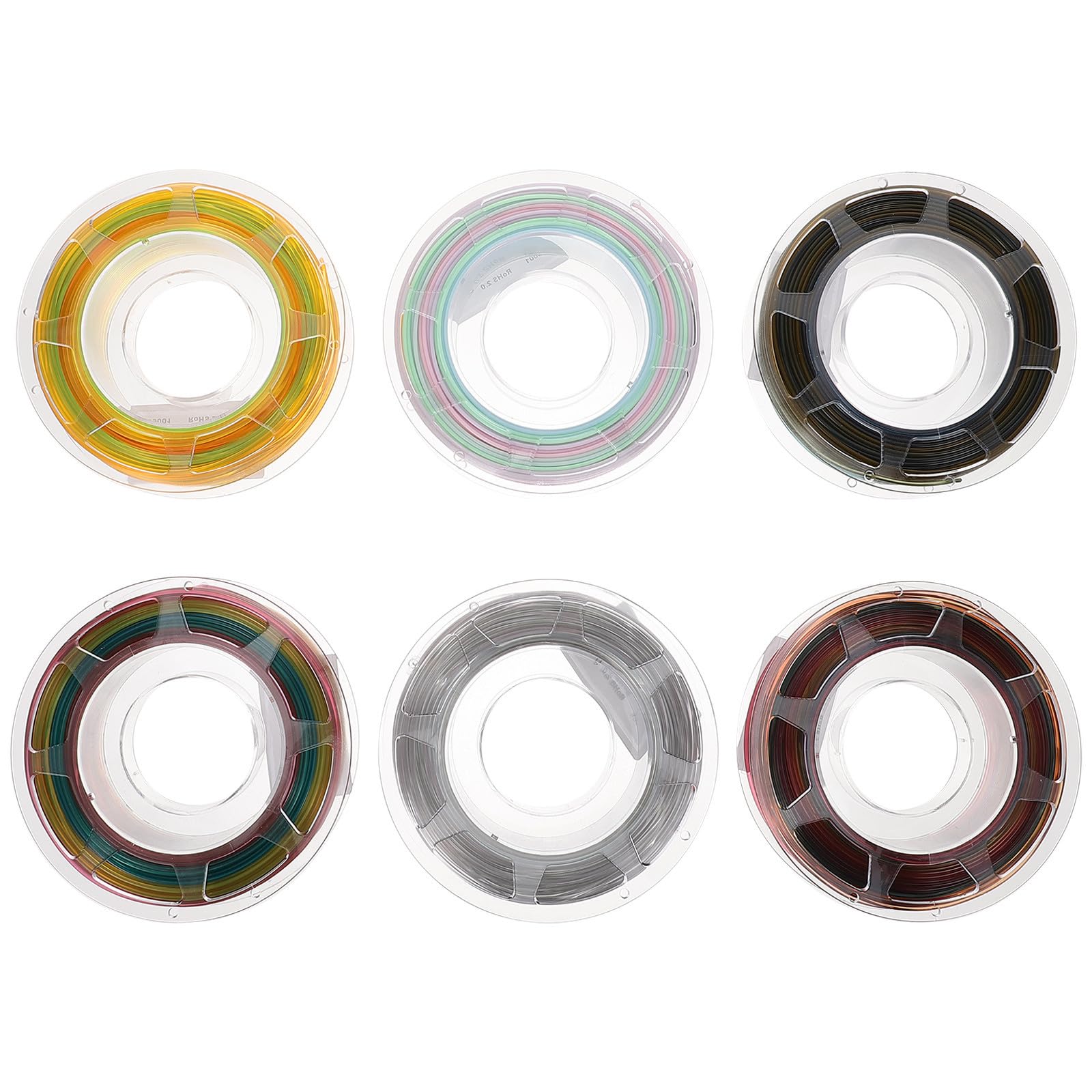 6 Rollen Mehrfarbiges Pla 3d-druckfilament 1,75mm 6 Rollen 200 G