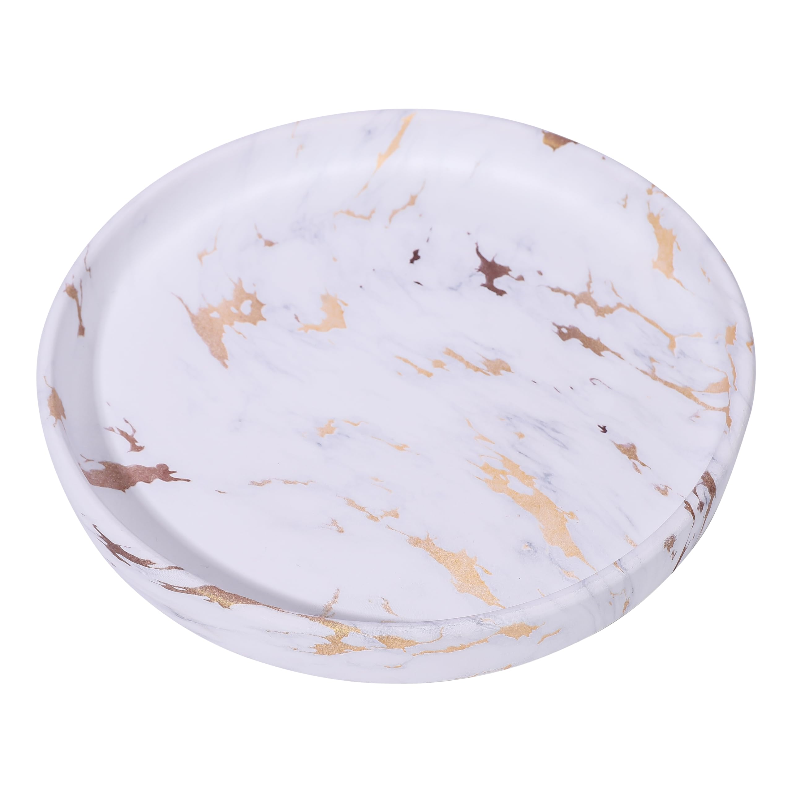 Woiida 12 Inch Large Ceramic Saucer - Ceramic Drainage Tray for Plant Pot (Golden Marble) — image 1