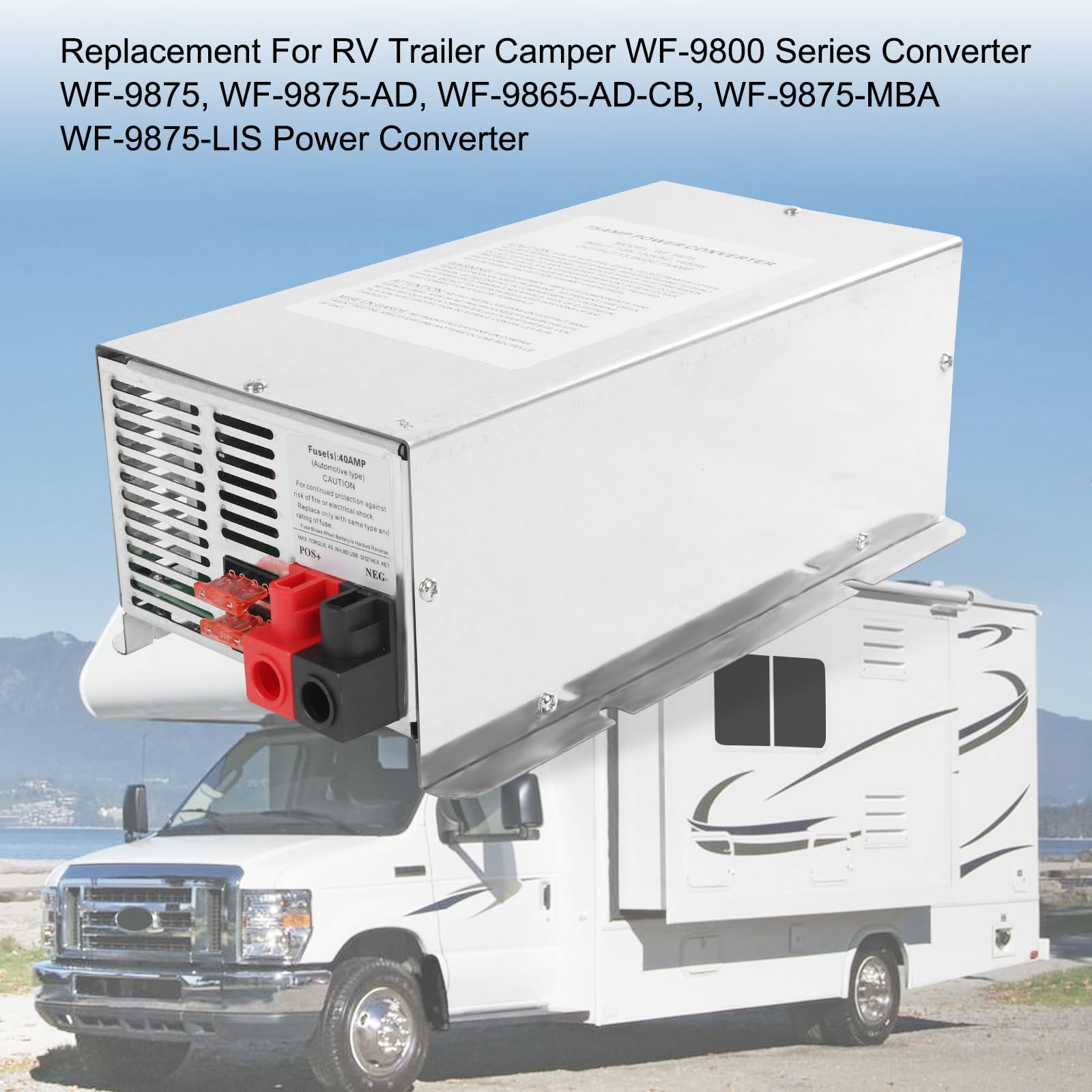 WF-9875 - Convertidor de potencia de 75 amperios, cargador de montaje en cubierta para RV, remolque, cámper, serie WF-9800 WF-9875-AD-CB WF-9875-MBA