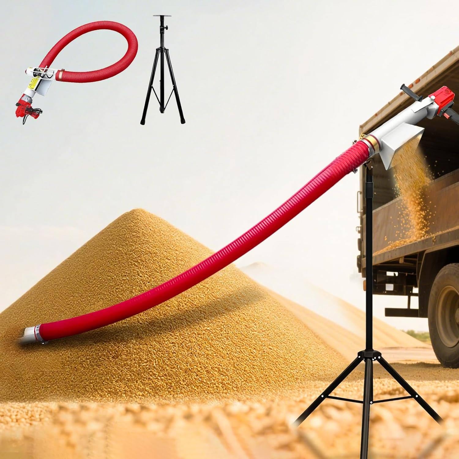 Transportador de tornillo resistente de 1500 W para agricultura y construcción, máquina de transferencia de polvo eficiente de 1,5 m para cemento, grano, fertilizante, grava