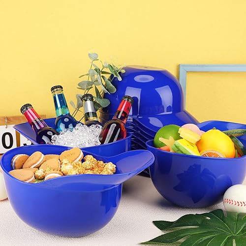Miniatura 10 de Tanlade 12 cuencos de helado para casco de béisbol de 72 onzas, tazón grande de postre para aperitivos, copas para casco de béisbol, regalos de