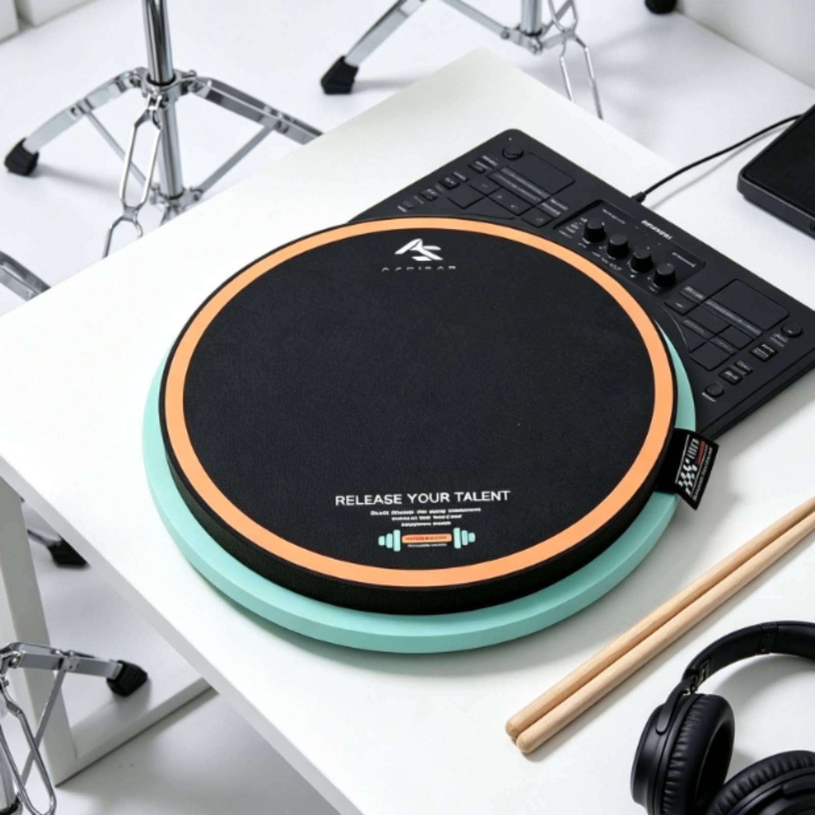 Pad di Allenamento con Bordo Silenziato Percussione Resistente All'abrasione per Batteristi, Studenti di Musica, Casa, Studio