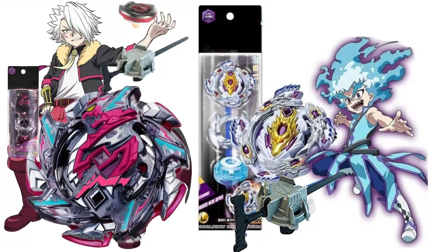 Bestie toys Battle Beytop Combo Top B110 and B113 Attack and Balance Tye Right Spin top with Launcher (Bloody Longuinus + Hell Salamandeer) (B0CWD5S9N1) Amazon Price History, Amazon Price Tracker