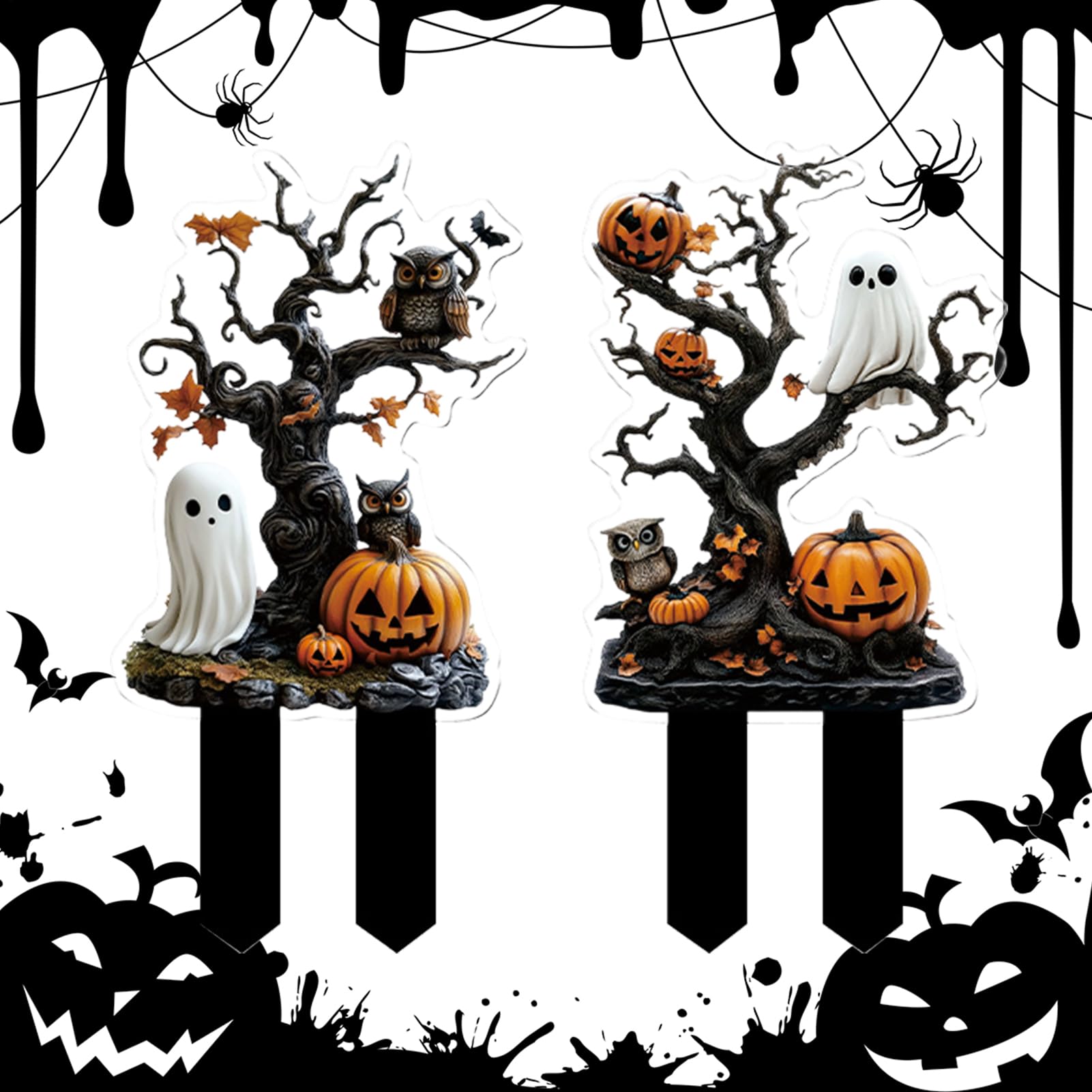 Panneaux pour cour Halloween en acrylique ornements pour allées intérieures
