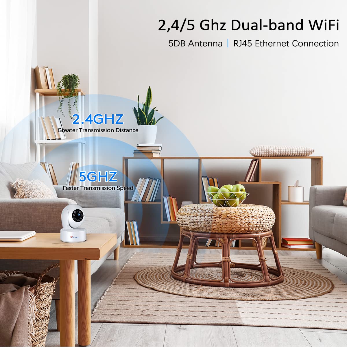 Ctronics 2.5K 4MP WLAN Überwachungskamera Innen, PC & Handy Fernzugriff, 355°/120° Schwenk & Neigung, 8 Preset-Positionen, Auto-Tracking, Farbnachtsicht, 2-Wege-Audio, 2.4/5GHz WiFi (2 Stück) | 355°/120° Schwenk & Neigung, 8 Preset-Positionen, Auto-Tracki