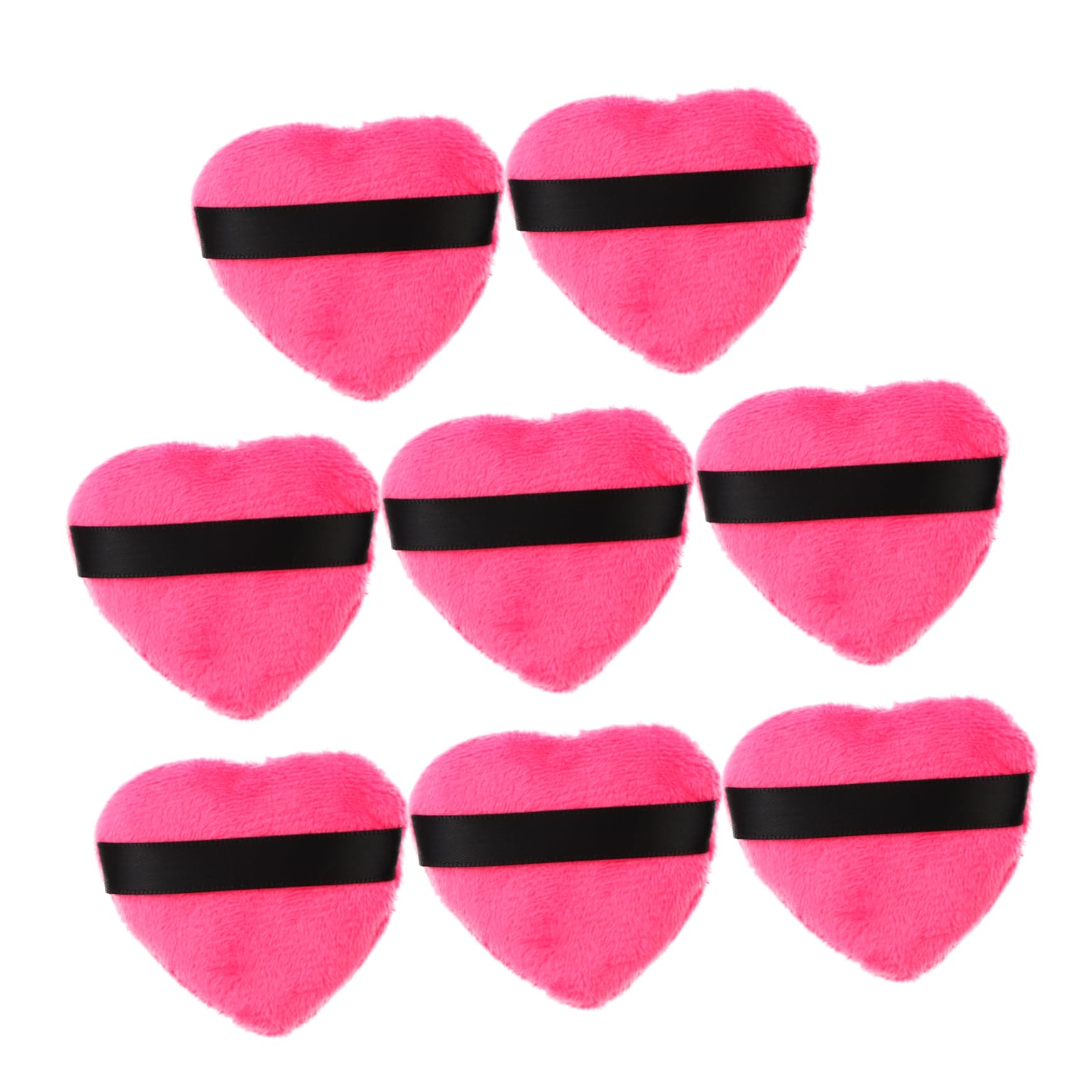PACKOVE 8Pcs Heart Shaped Makeup Powder with Strap Washable Cosmetic Cushions for Loose Powder Application for Natural Blending and Even Coverage
