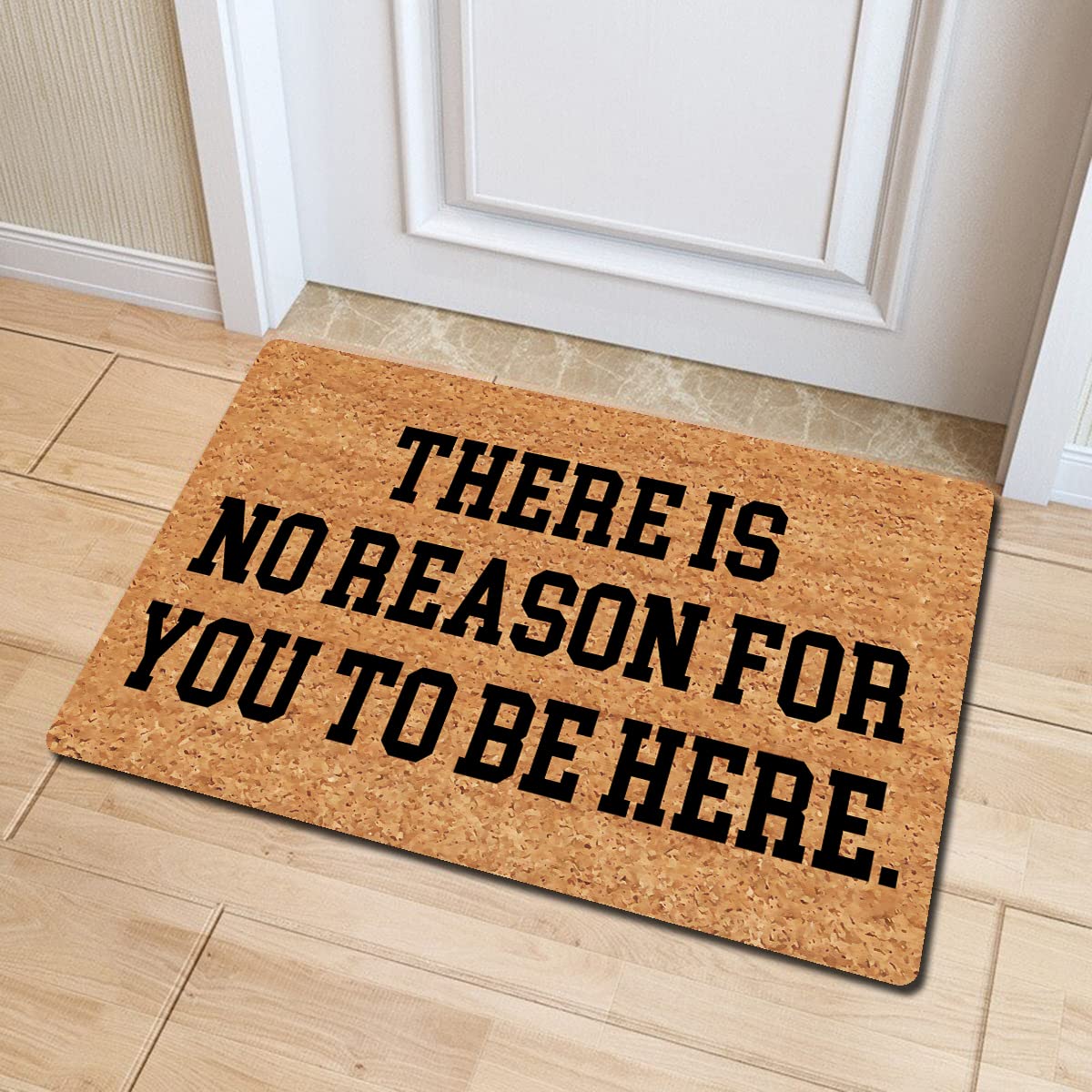 Zerbino Antiscivolo In Gomma Con Frase 'There Is No Reason For You To Be Here' - 60x40 Cm, Per Interni/Esterni, Design Umoristico - 3