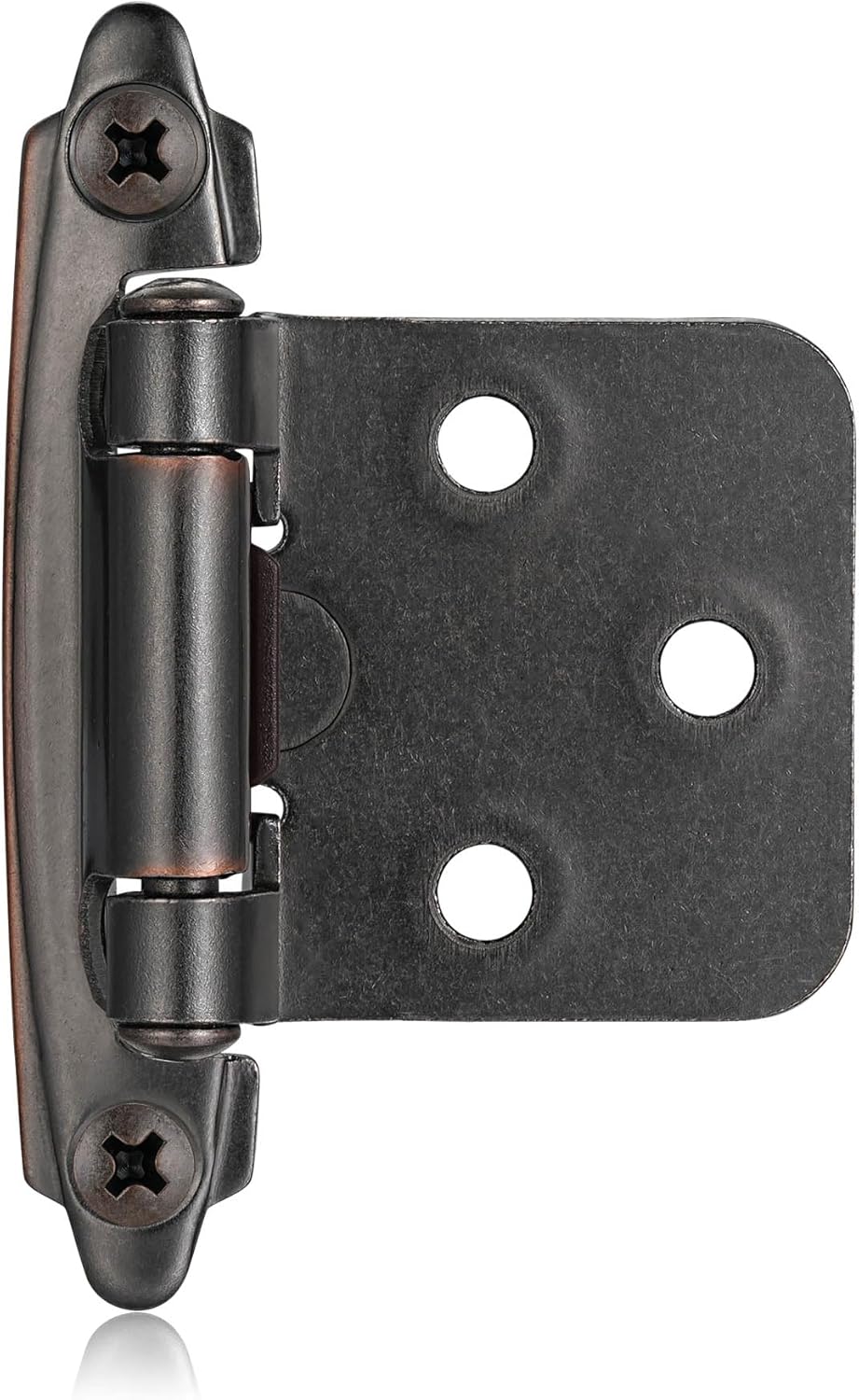 Paquete de 4 (2 pares) de bisagras de gabinete de cierre automático de bronce aceitado para puerta de gabinete de cocina, superposición de 1/2 Oil Paquete de 4 (2 pares) de bisagras de gabinete de cierre automático de bronce aceitado para puerta de gabinete de cocina, superposición de 1/2 Oil