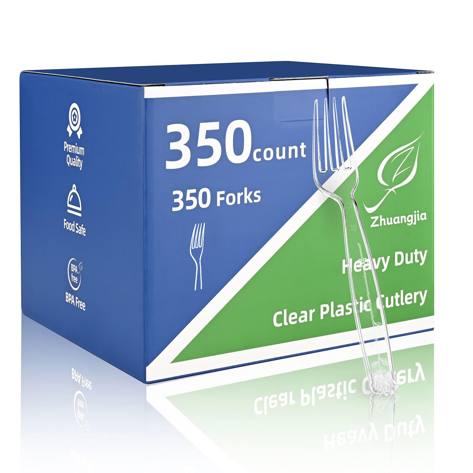 350 Count Clear Plastic forks, Extra Heavy Duty Plastic Forks, Premium Disposable Forks, BPA-Free stainless steel fork disposable for Party Supplies,