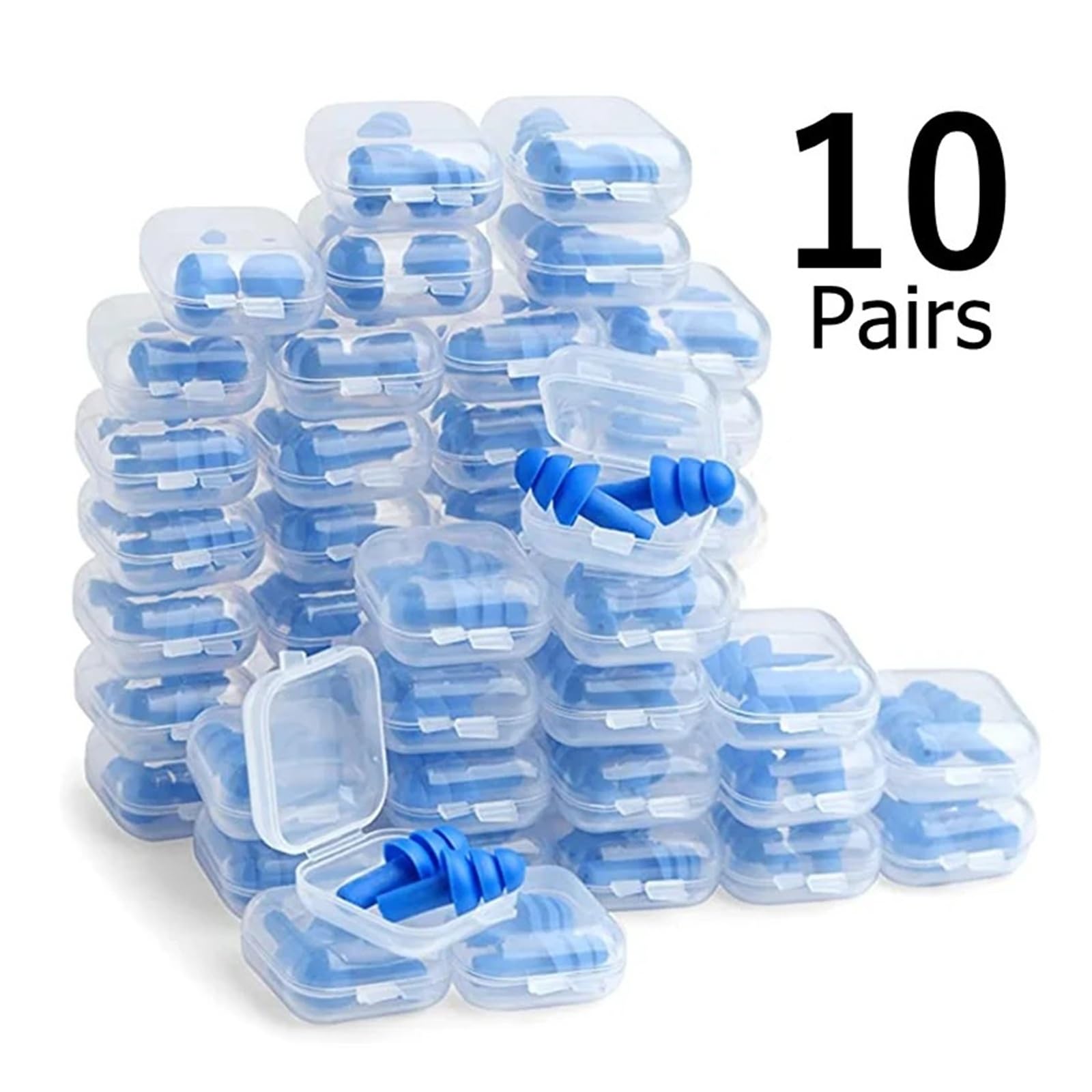 1/10 paia di tappi per le orecchie impermeabili in morbido silicone riutilizzabili per dormire (1 paio)