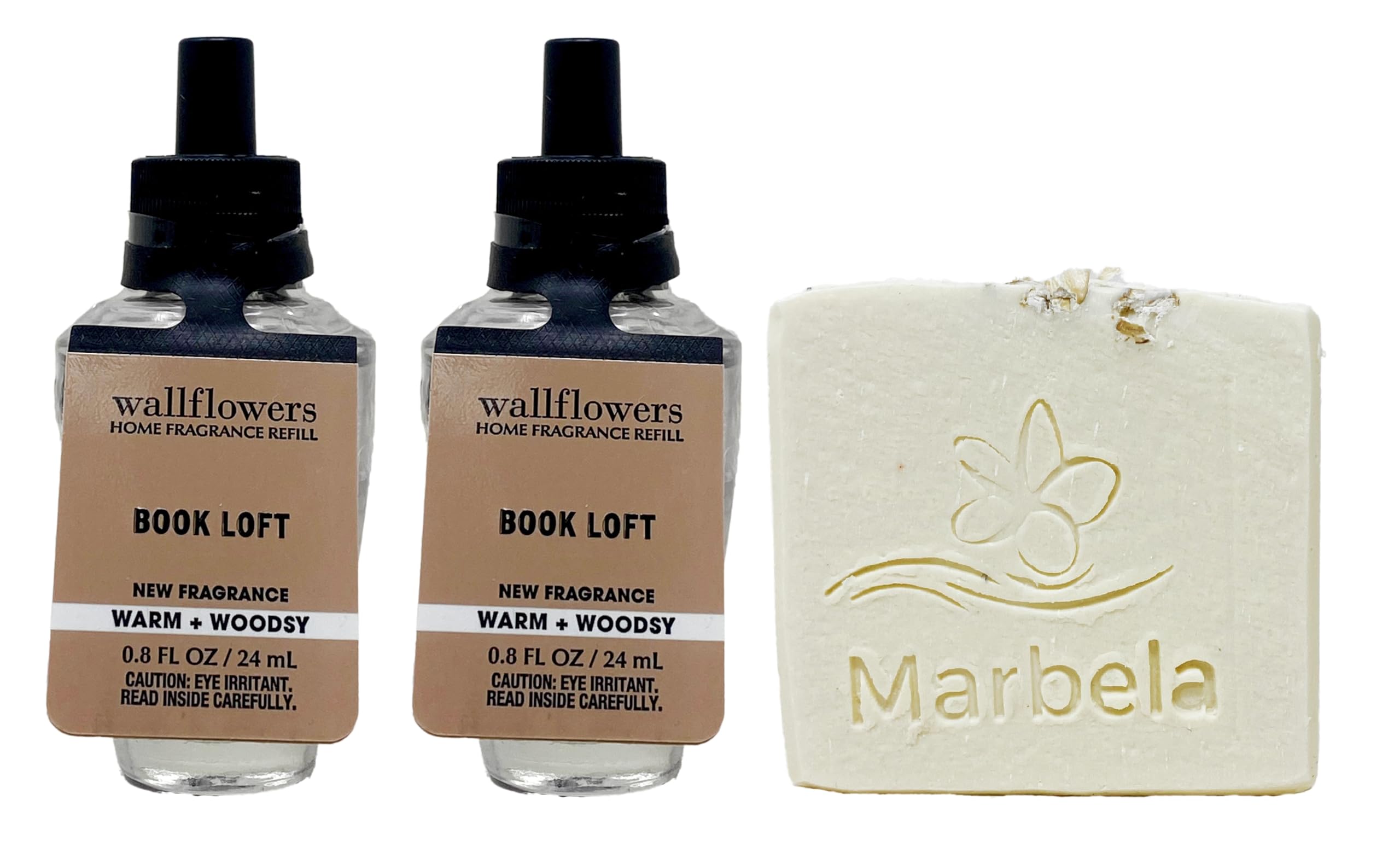 Bath & Body Works Book Loft Fragrance Refill 2 Pack With a Natual Oats Sample Soap.