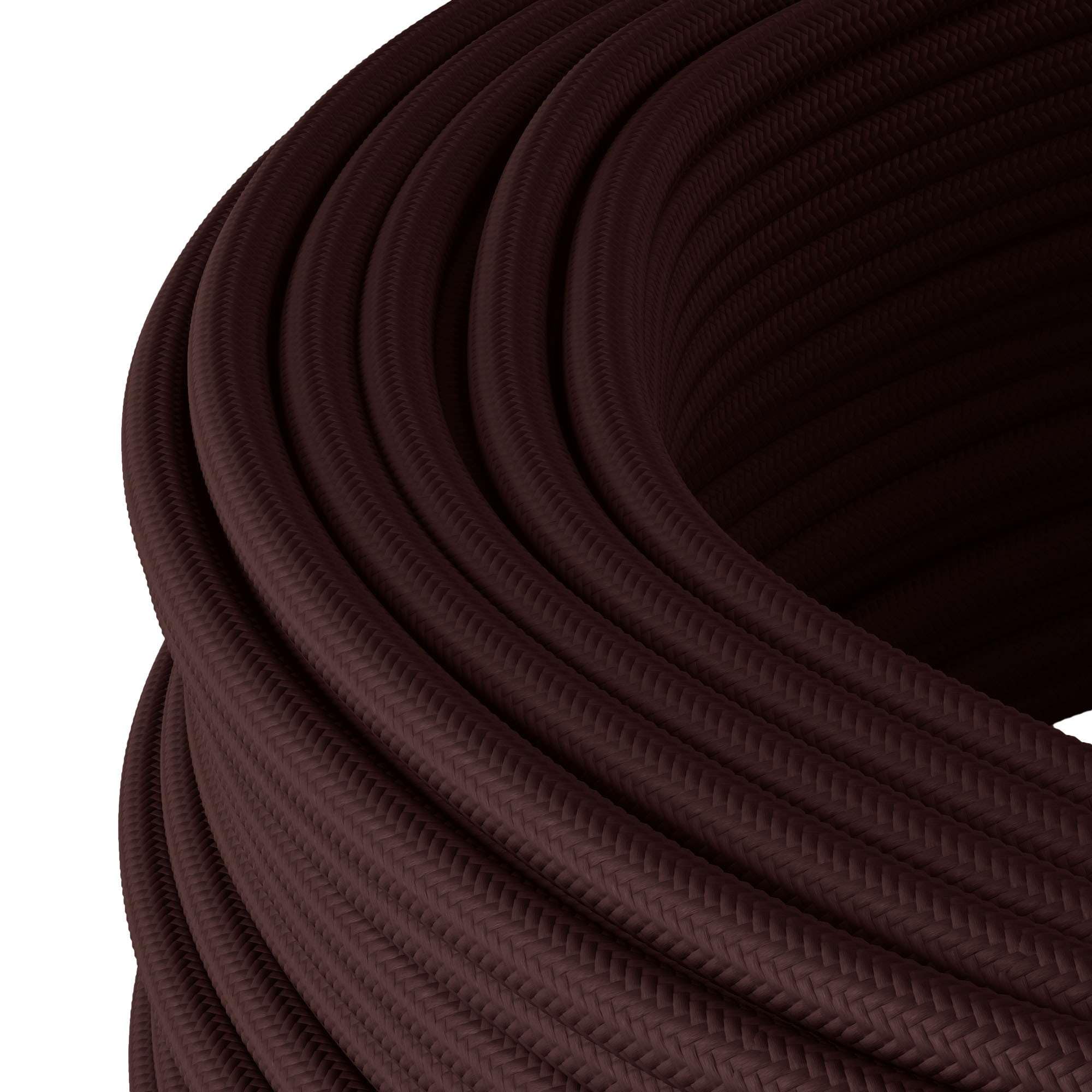 Kabel tekstylny do elastycznej instalacji elektrycznej (H05VV-F), kabel materiałowy 3 x 1,5 mm², kabel tekstylny, kabel instalacyjny, brązowy - 100 metrów