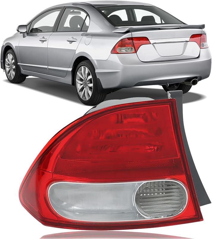 Lanterna traseira esquerda externa labwork para Honda Civic Sedan Hybrid 2009–2011 – Halógena