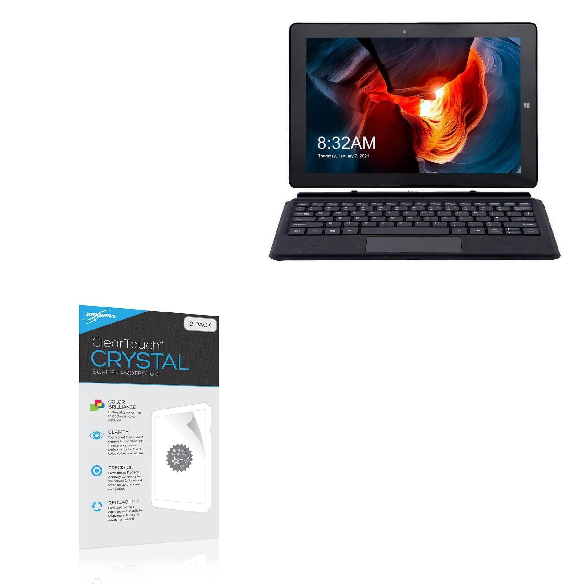 BoxWave Screen Protector Compatible with AWOW AiBook 2 in 1 Laptop Touchscreen (10.1 in) - ClearTouch Crystal (2-Pack), HD Film Skin - Shields from Scratches