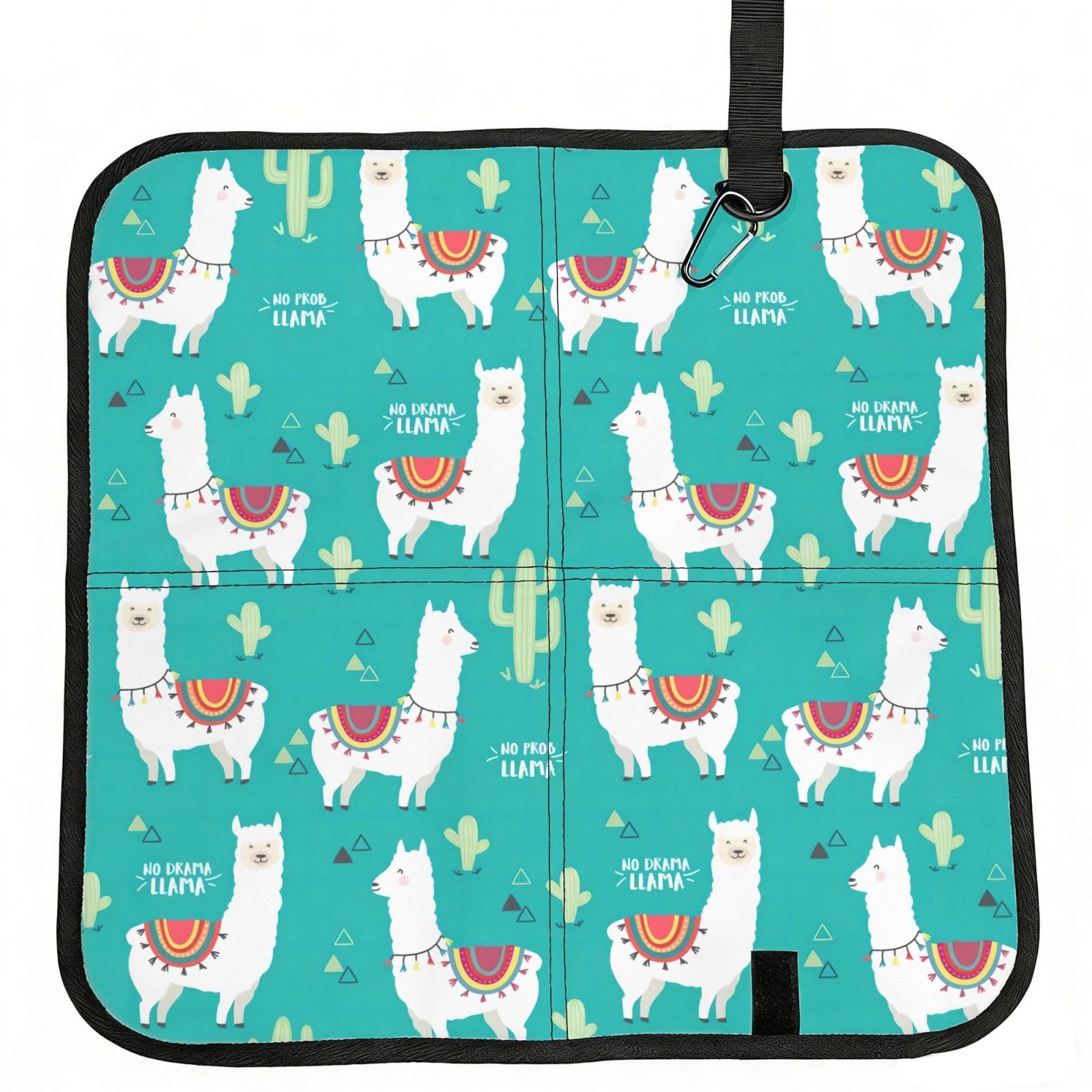 SDEGTHO Alpaca Cactus Print Padded Seat Pad Folding Cushion Waterproof Bench Mat Portable Outdoor Rest Mat 15.8"